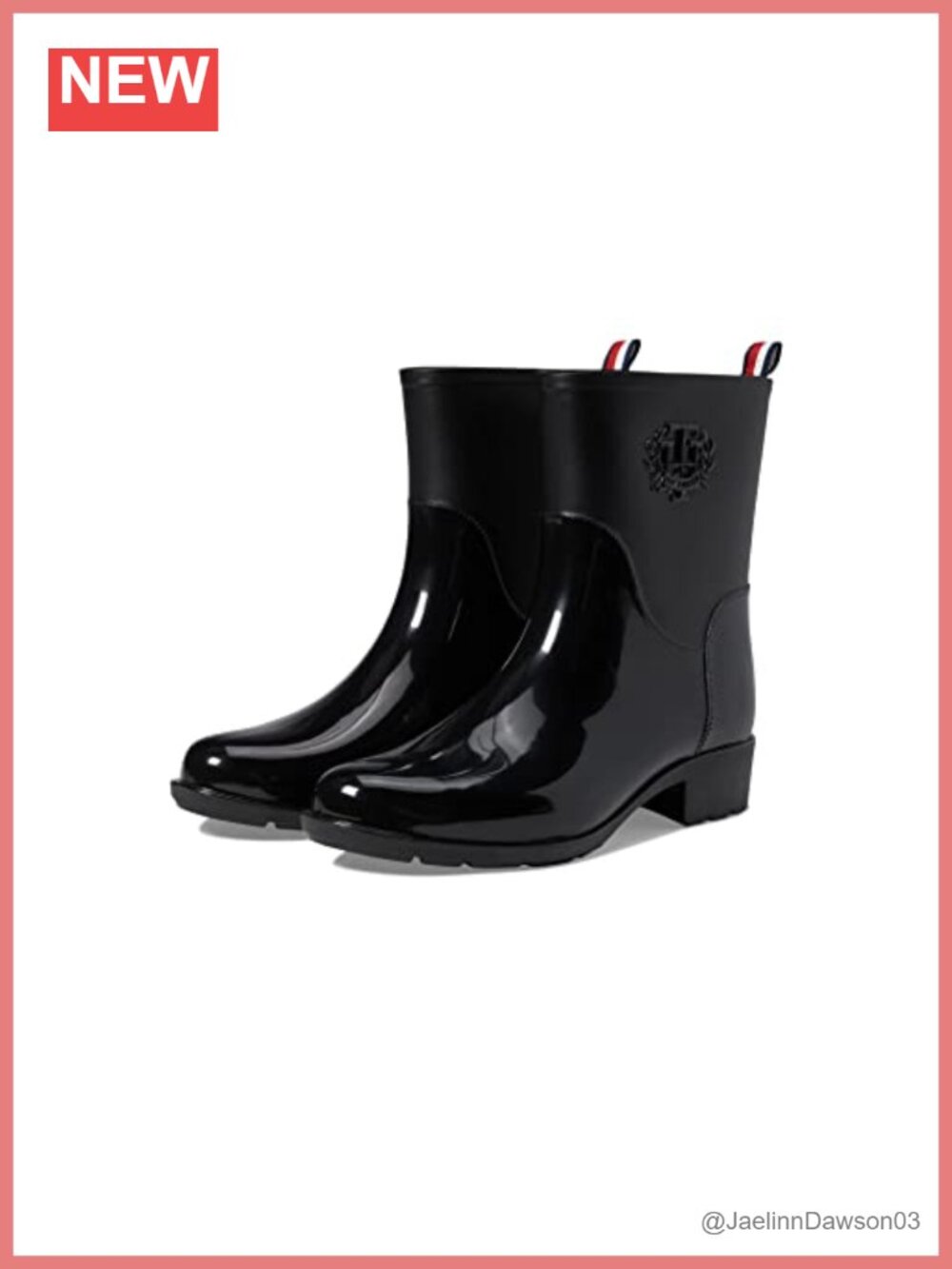 Tommy Hilfiger Kraig Rain Boots Women's Ankle Rubber Pull-On Water Resistant